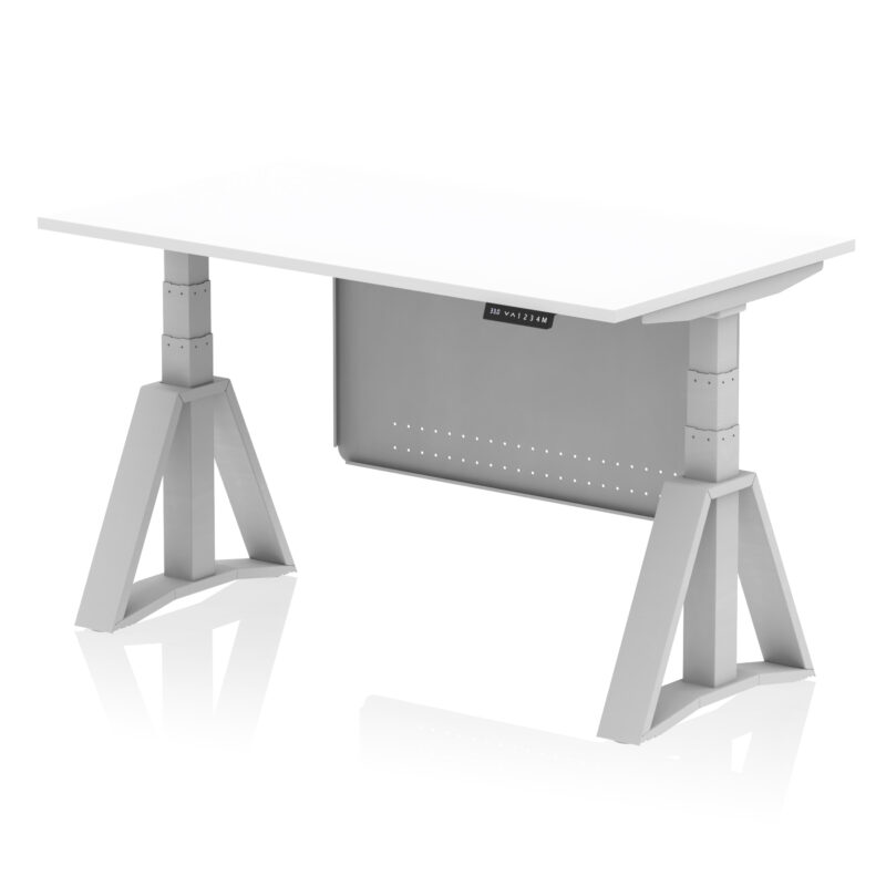 Breeze Height Adjustable Desk without Cable Ports With Steel Modesty Panel With Piste Foot - Image 10