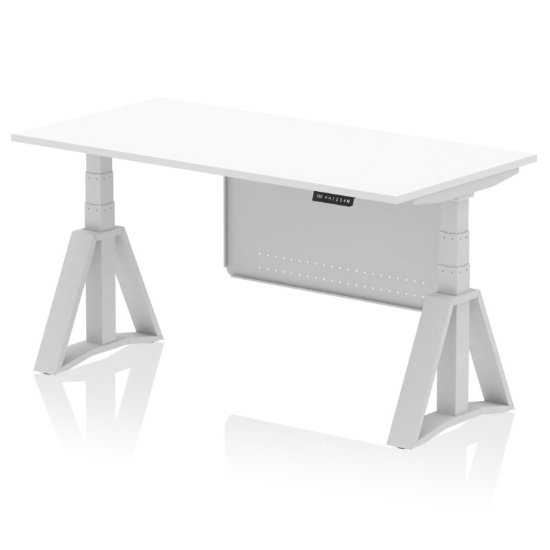 Breeze Height Adjustable Desk without Cable Ports With Steel Modesty Panel With Piste Foot - Image 11