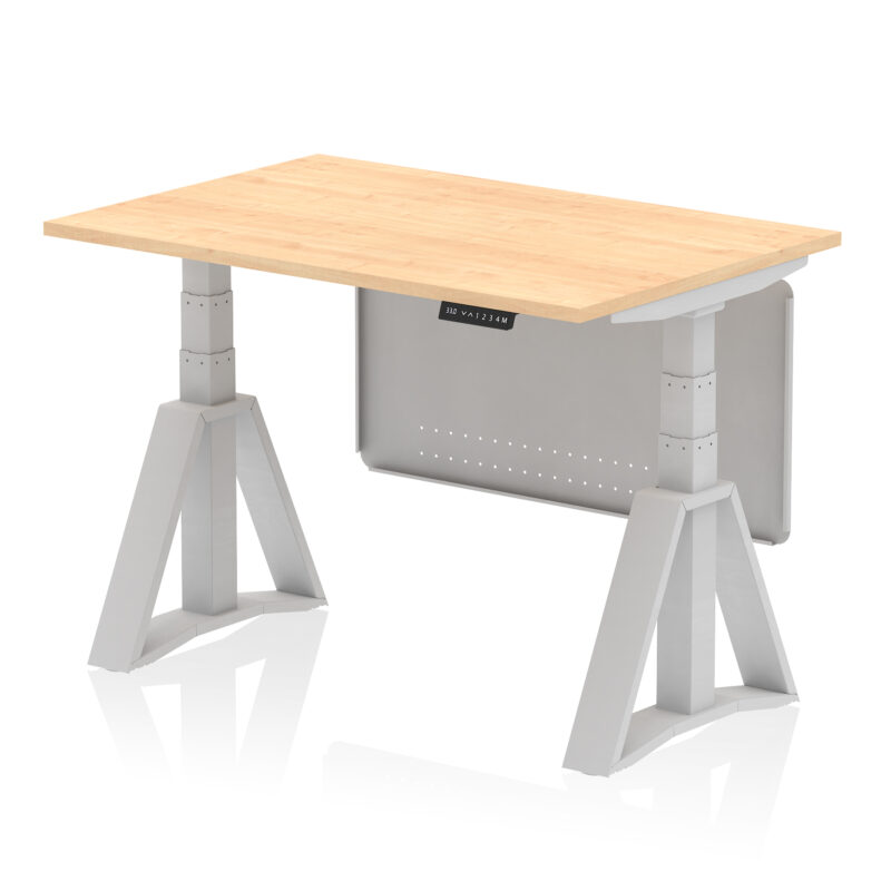 Breeze Height Adjustable Desk without Cable Ports With Steel Modesty Panel With Piste Foot - Image 13