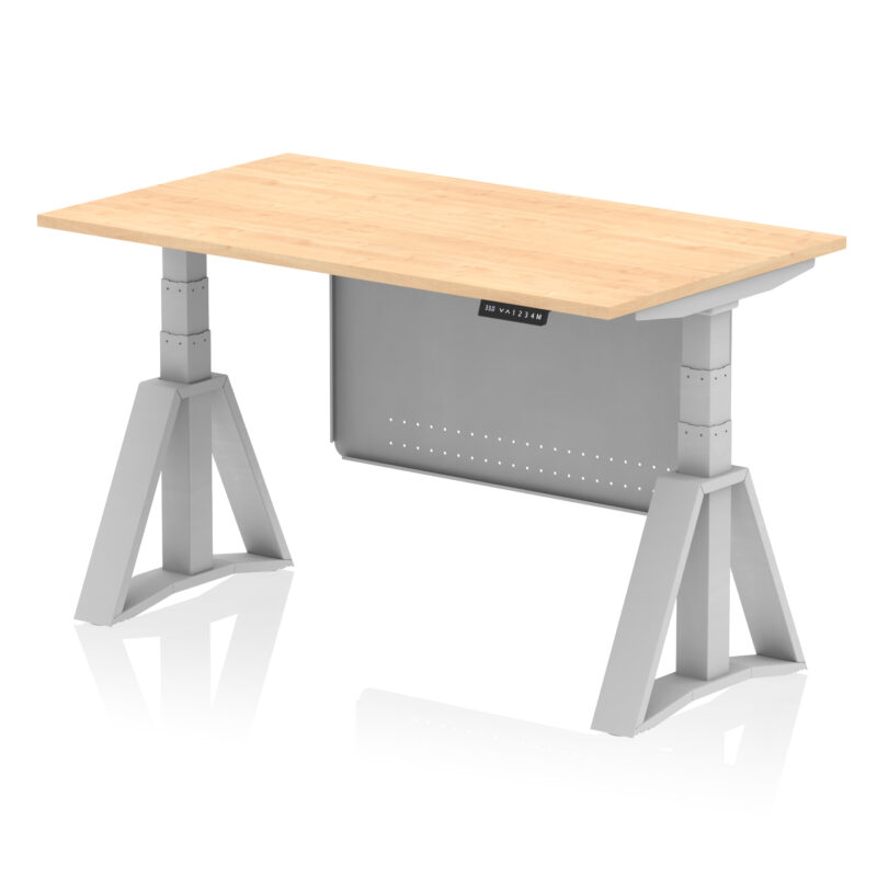 Breeze Height Adjustable Desk without Cable Ports With Steel Modesty Panel With Piste Foot - Image 14