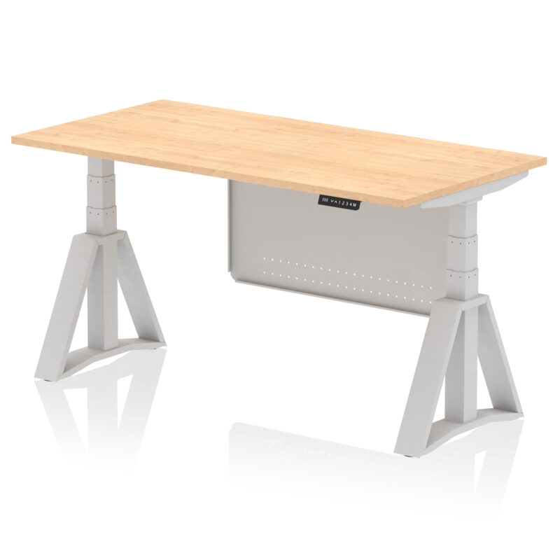 Breeze Height Adjustable Desk without Cable Ports With Steel Modesty Panel With Piste Foot - Image 15