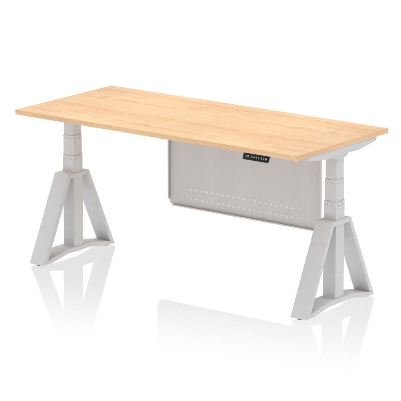 Breeze Height Adjustable Desk without Cable Ports With Steel Modesty Panel With Piste Foot - Image 16