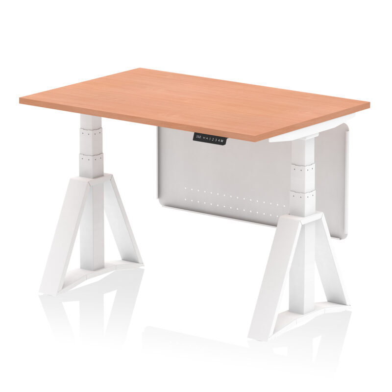 Breeze Height Adjustable Desk without Cable Ports With Steel Modesty Panel With Piste Foot - Image 21