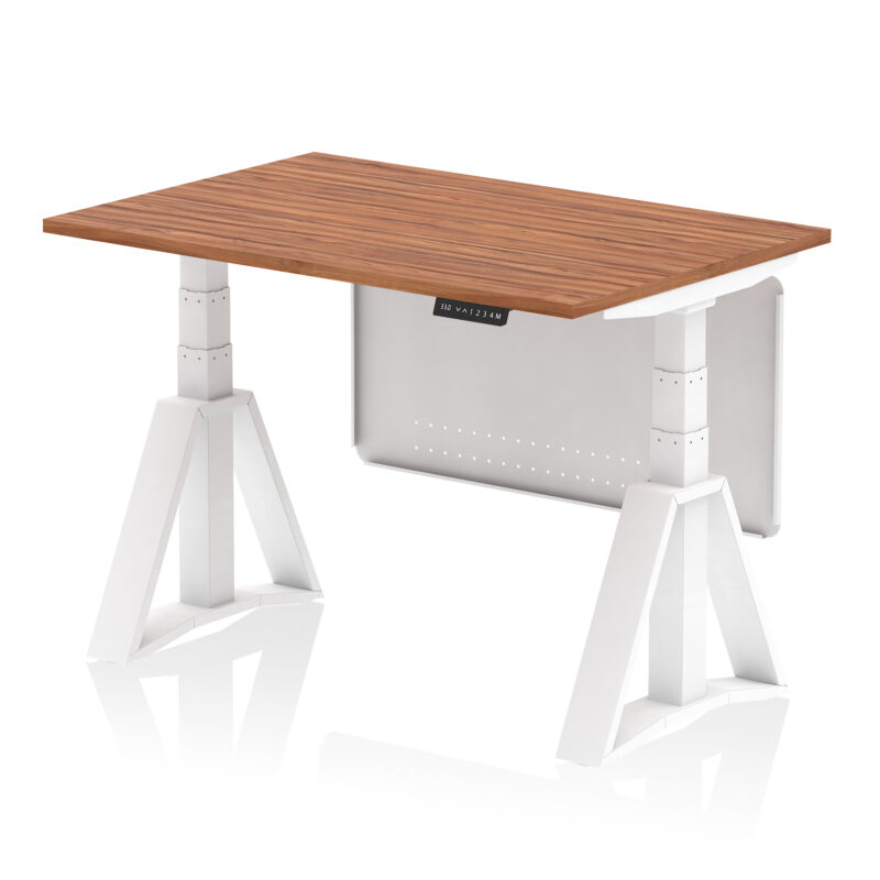 Breeze Height Adjustable Desk without Cable Ports With Steel Modesty Panel With Piste Foot - Image 25