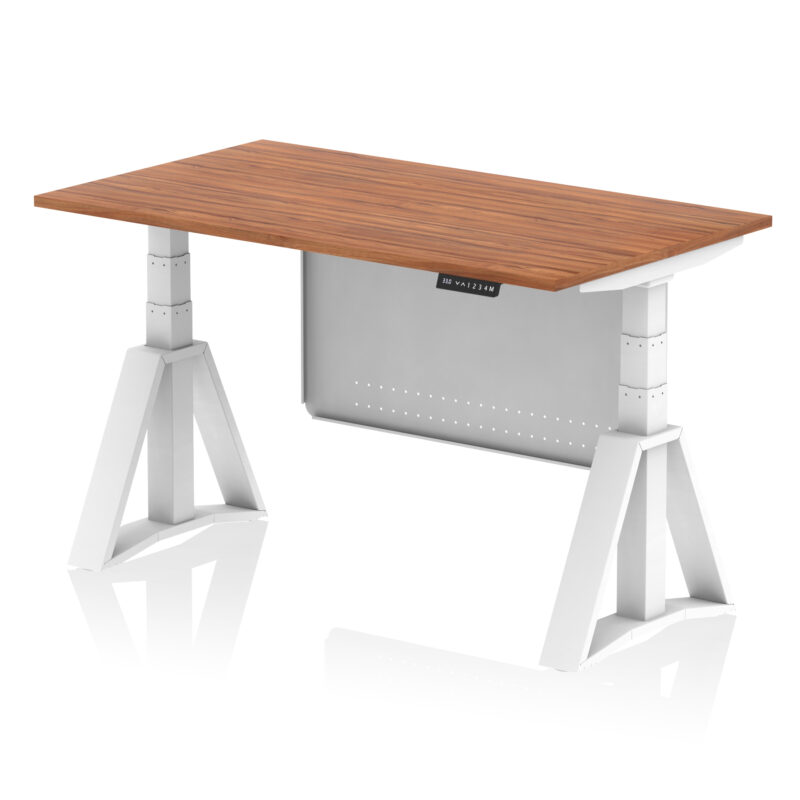 Breeze Height Adjustable Desk without Cable Ports With Steel Modesty Panel With Piste Foot - Image 26