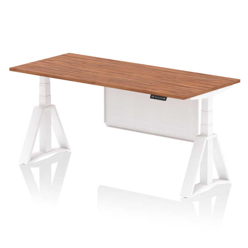 Breeze Height Adjustable Desk without Cable Ports With Steel Modesty Panel With Piste Foot - Image 28