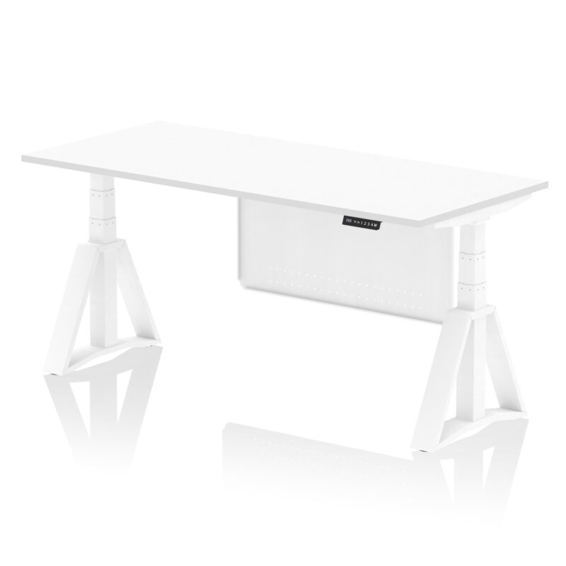 Breeze Height Adjustable Desk without Cable Ports With Steel Modesty Panel With Piste Foot - Image 32