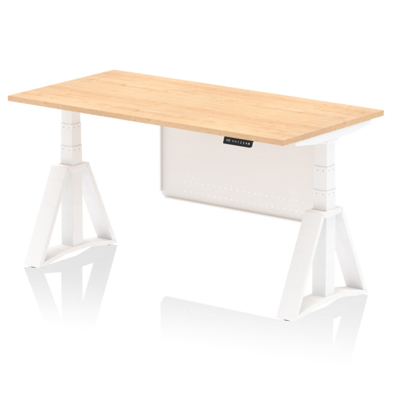 Breeze Height Adjustable Desk without Cable Ports With Steel Modesty Panel With Piste Foot - Image 35
