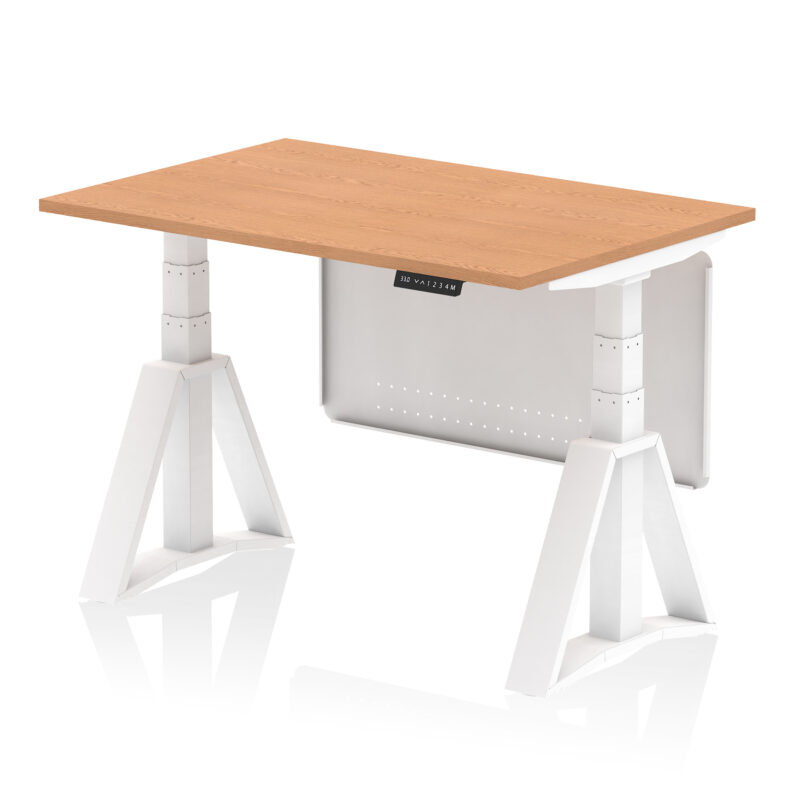 Breeze Height Adjustable Desk without Cable Ports With Steel Modesty Panel With Piste Foot - Image 37