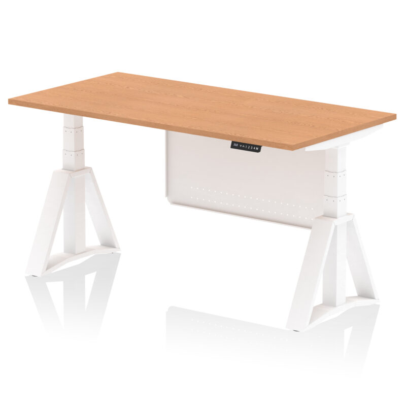 Breeze Height Adjustable Desk without Cable Ports With Steel Modesty Panel With Piste Foot - Image 39