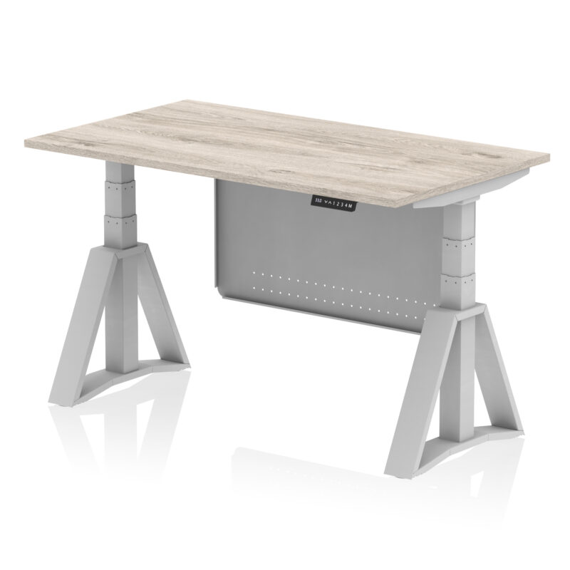Breeze Height Adjustable Desk without Cable Ports With Steel Modesty Panel With Piste Foot - Image 43
