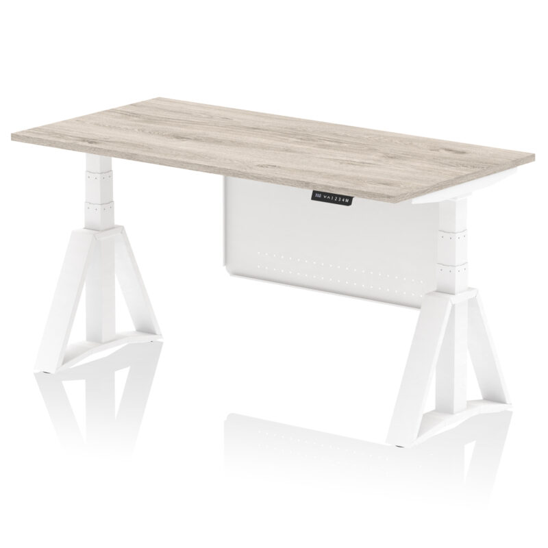 Breeze Height Adjustable Desk without Cable Ports With Steel Modesty Panel With Piste Foot - Image 46