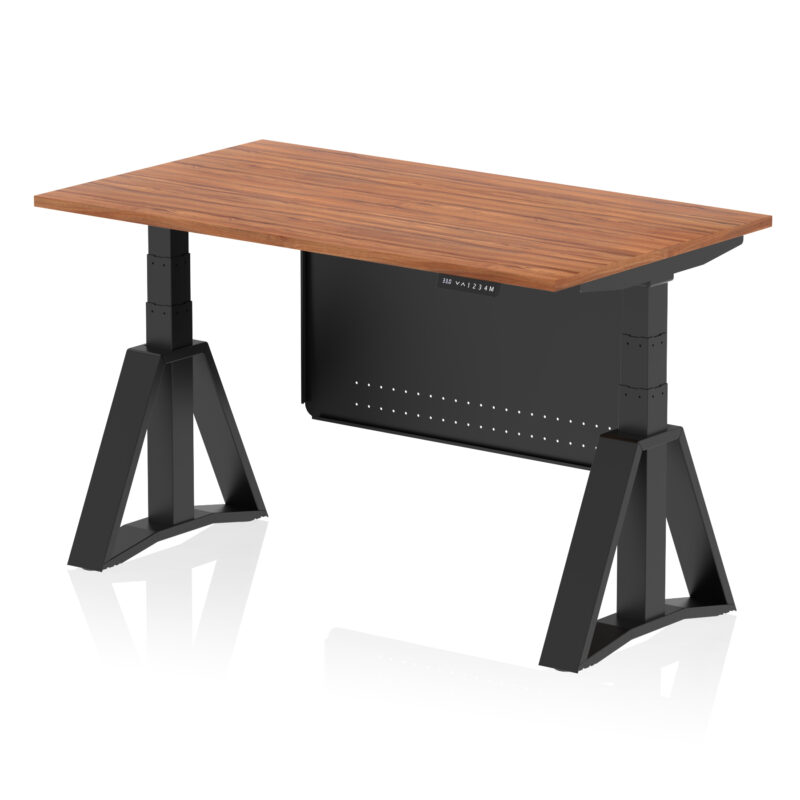 Breeze Height Adjustable Desk without Cable Ports With Steel Modesty Panel With Piste Foot - Image 54