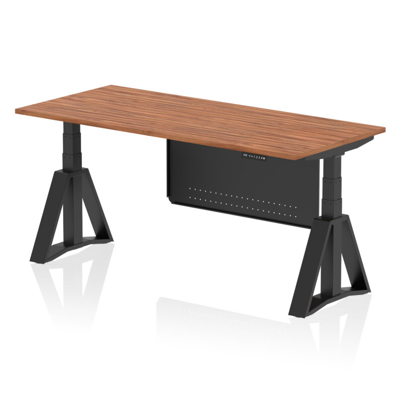 Breeze Height Adjustable Desk without Cable Ports With Steel Modesty Panel With Piste Foot - Image 56