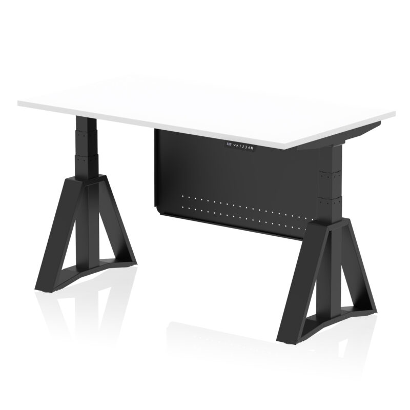 Breeze Height Adjustable Desk without Cable Ports With Steel Modesty Panel With Piste Foot - Image 58
