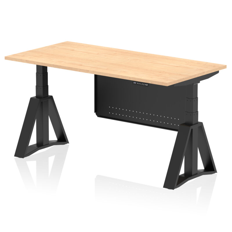 Breeze Height Adjustable Desk without Cable Ports With Steel Modesty Panel With Piste Foot - Image 63