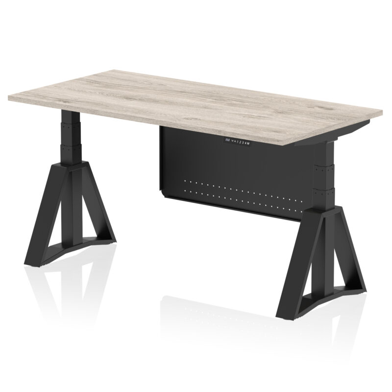 Breeze Height Adjustable Desk without Cable Ports With Steel Modesty Panel With Piste Foot - Image 71