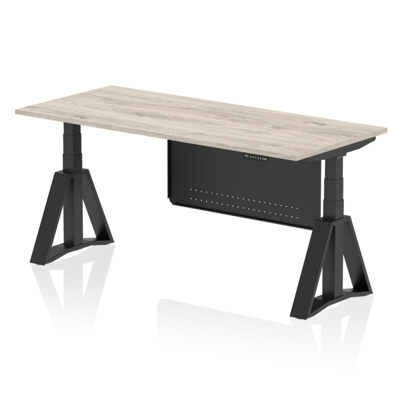 Breeze Height Adjustable Desk without Cable Ports With Steel Modesty Panel With Piste Foot - Image 72