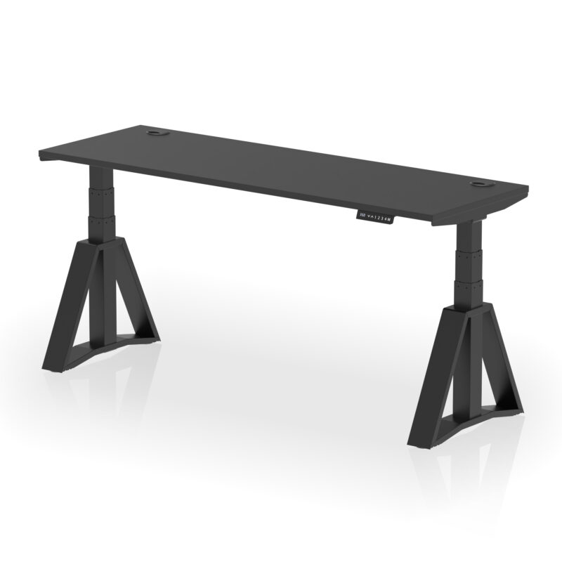 Breeze Height Adjustable Slimline Desk With Cable Ports With Piste Foot - Image 82