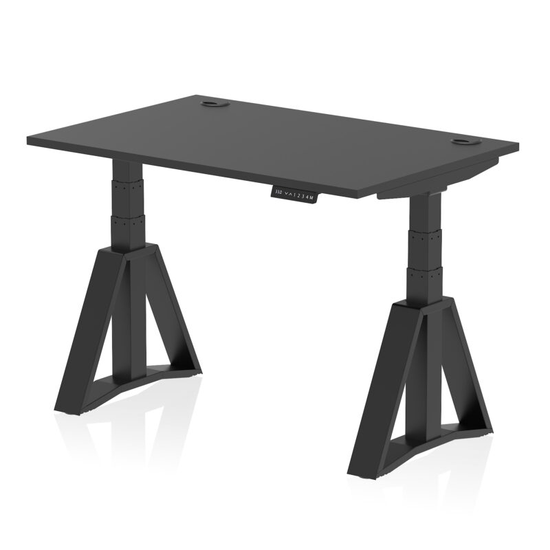 Breeze Height Adjustable Desk With Cable Ports With Piste Foot - Image 73