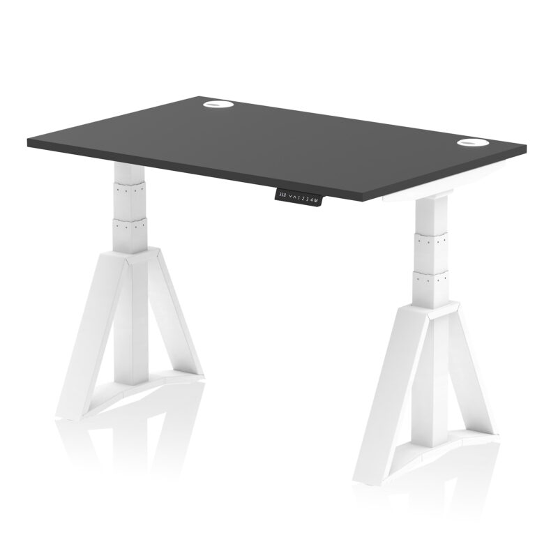 Breeze Height Adjustable Desk With Cable Ports With Piste Foot - Image 75