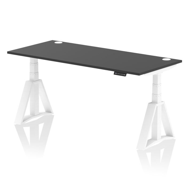 Breeze Height Adjustable Desk With Cable Ports With Piste Foot - Image 84
