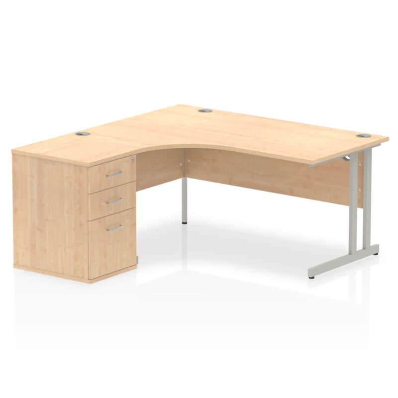 Surge 1600mm Cantilever Left Crescent Desk Workstation - Image 14