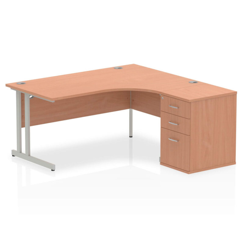 Surge 1600mm Cantilever Right Crescent Desk Workstation - Image 2