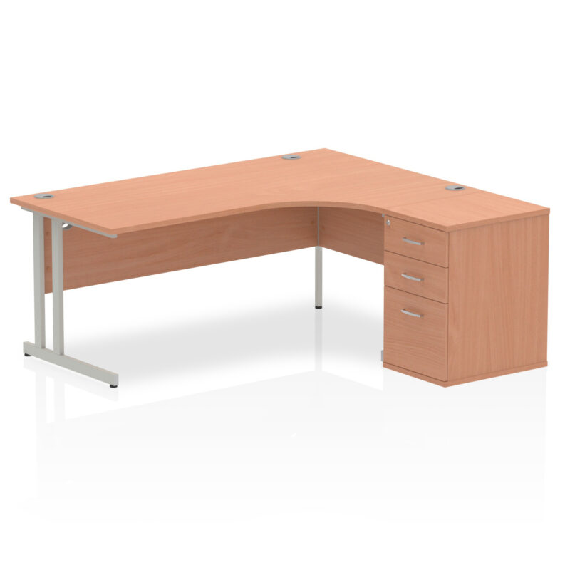 Surge 1800mm Cantilever Right Crescent Desk Workstation - Image 2