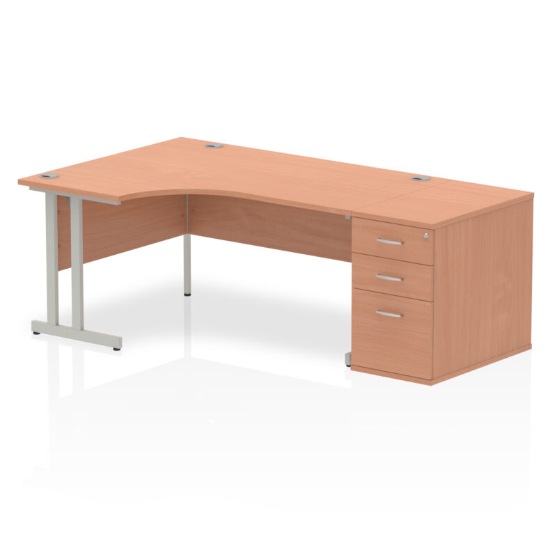 Surge 1600mm Cantilever Left Crescent Desk Workstation - Image 5