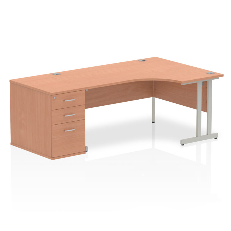 Surge 1600mm Cantilever Right Crescent Desk Workstation - Image 5