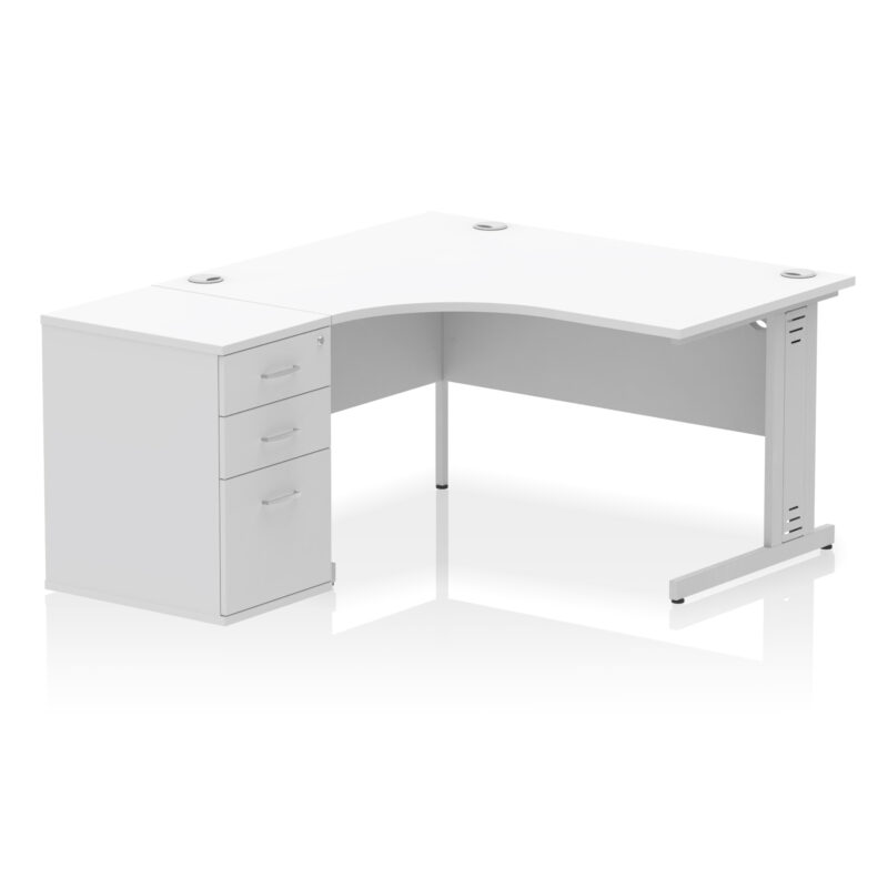 Surge 1400mm Cable Managed Left Crescent Desk Workstation - Image 28