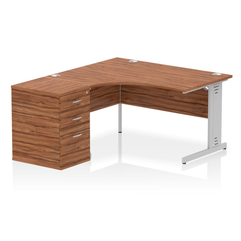 Surge 1400mm Cable Managed Left Crescent Desk Workstation - Image 29