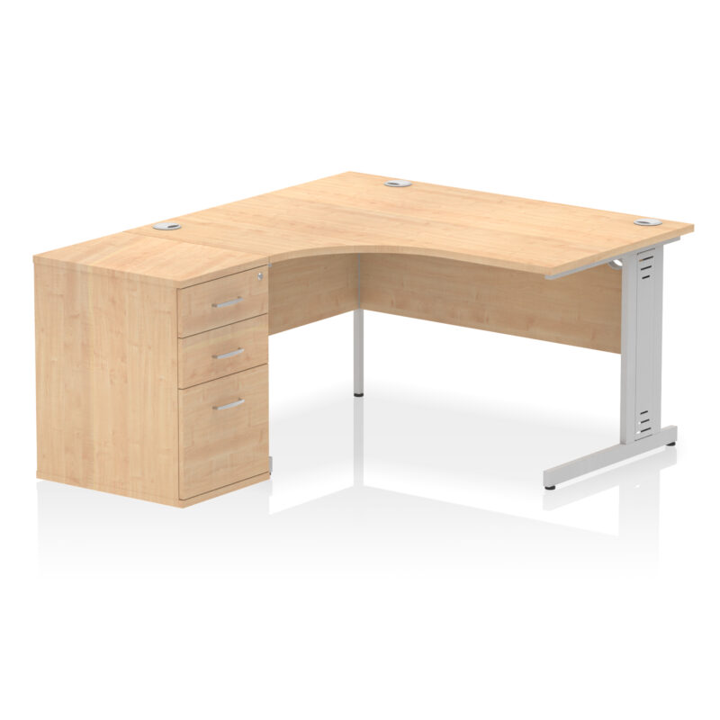 Surge 1400mm Cable Managed Left Crescent Desk Workstation - Image 30