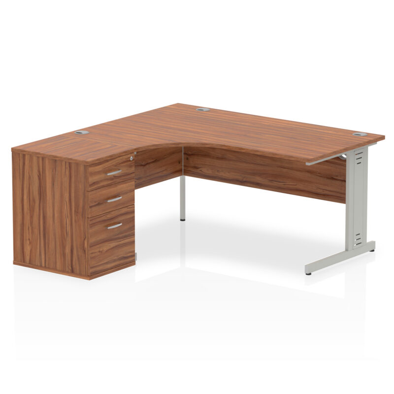 Surge 1600mm Cable Managed Left Crescent Desk Workstation - Image 25