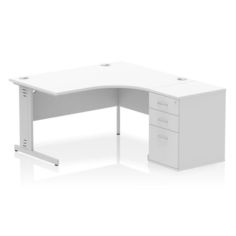 Surge 1400mm Cable Managed Right Crescent Desk Workstation - Image 28