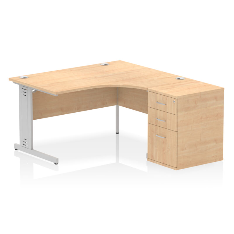 Surge 1400mm Cable Managed Right Crescent Desk Workstation - Image 30