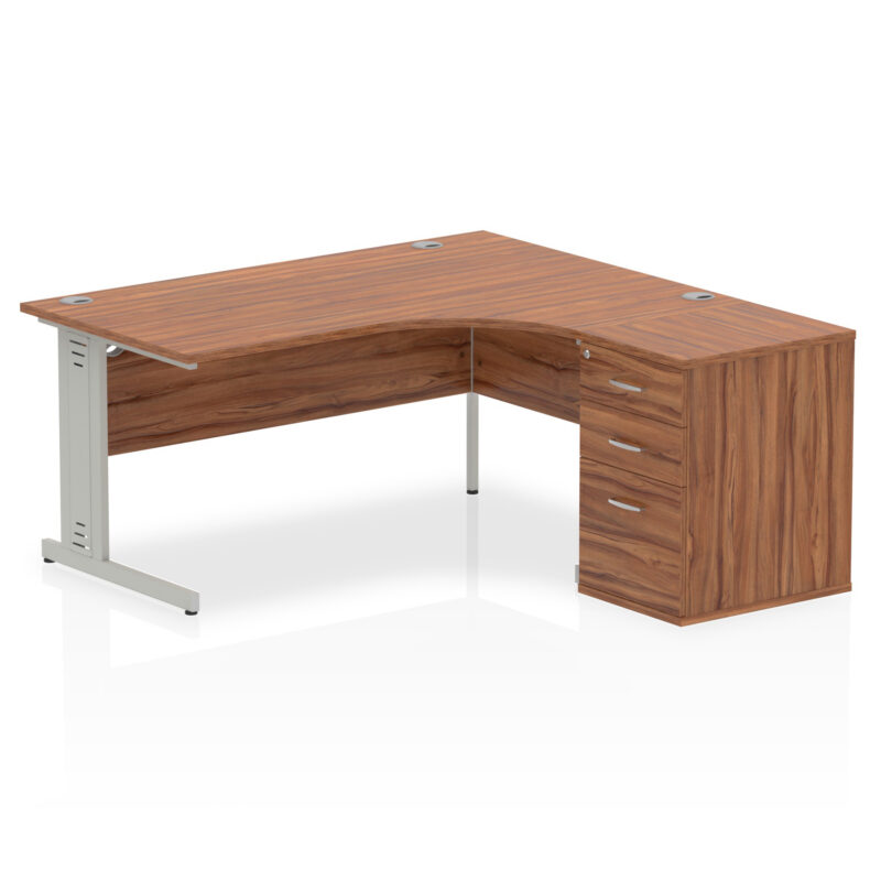 Surge 1600mm Cable Managed Right Crescent Desk Workstation - Image 26