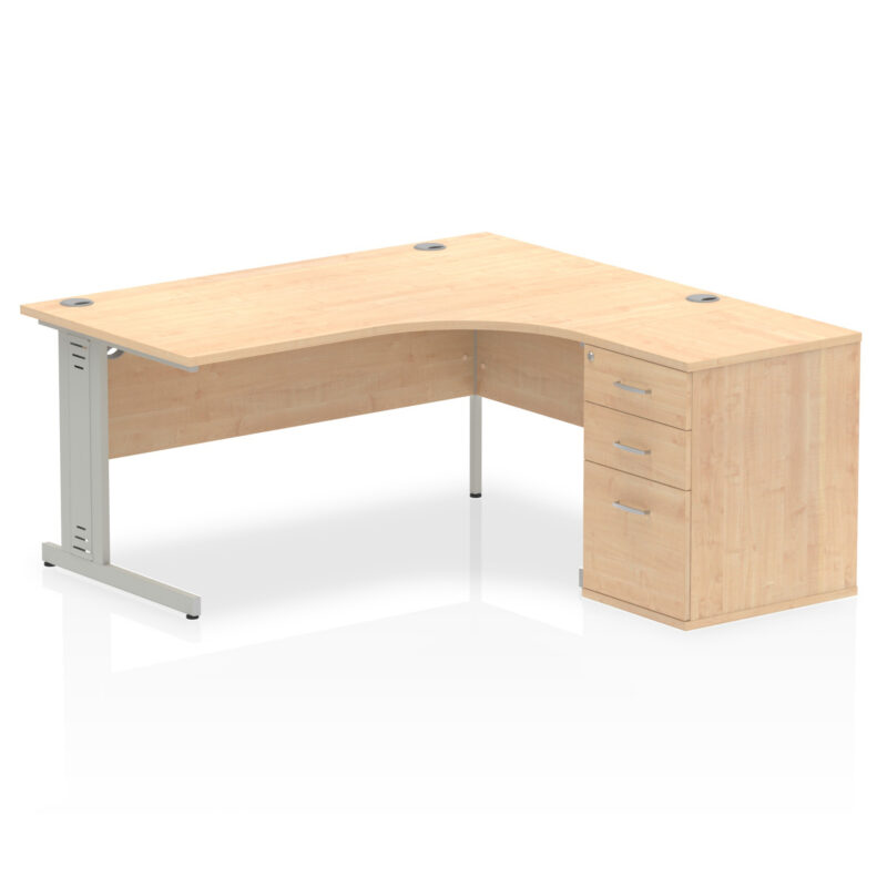 Surge 1600mm Cable Managed Right Crescent Desk Workstation - Image 14