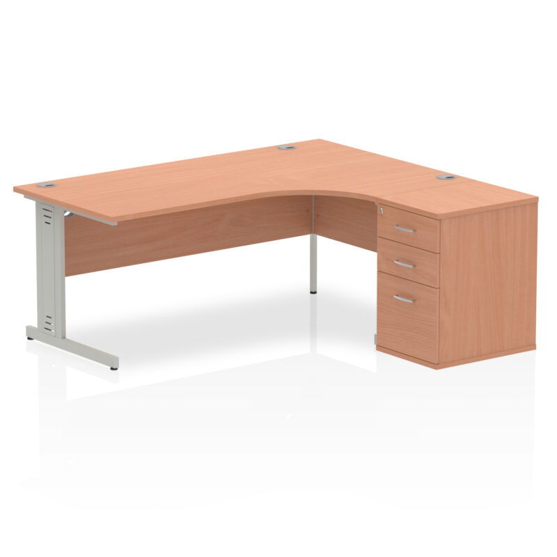 Surge 1800mm Cable Managed Right Crescent Desk Workstation - Image 2