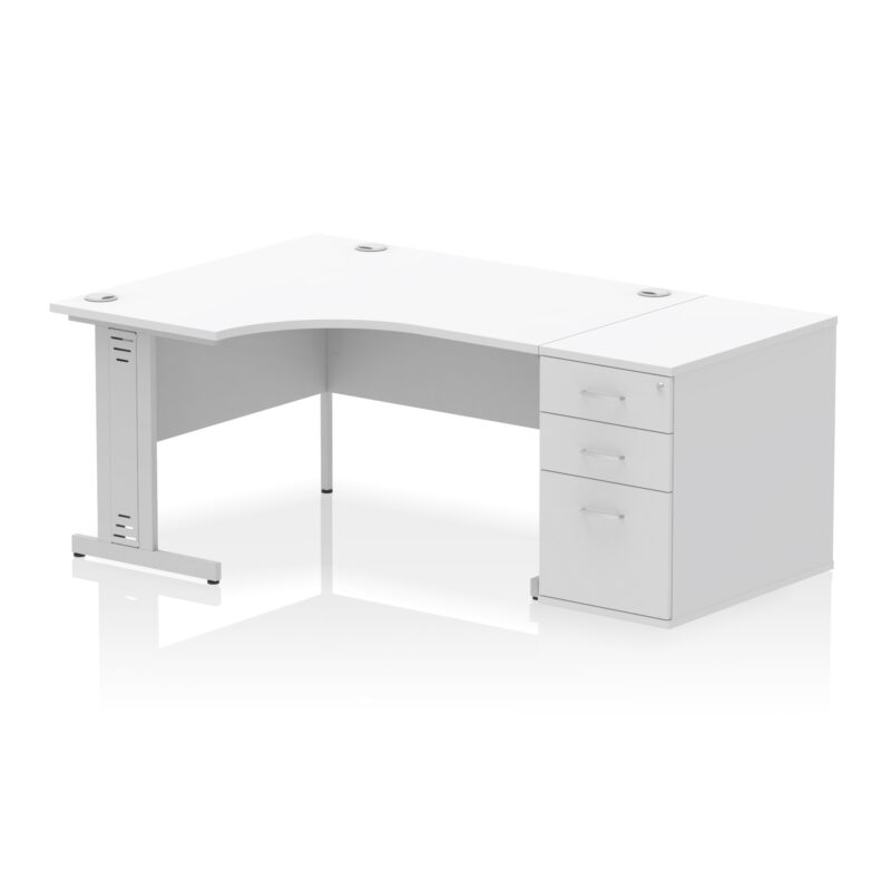 Surge 1400mm Cable Managed Left Crescent Desk Workstation - Image 32