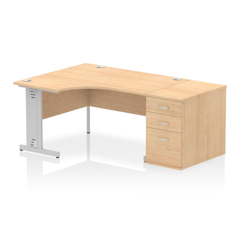 Surge 1400mm Cable Managed Left Crescent Desk Workstation - Image 34