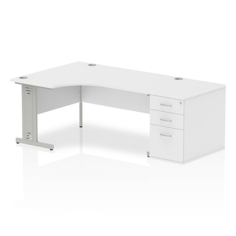 Surge 1600mm Cable Managed Left Crescent Desk Workstation - Image 34