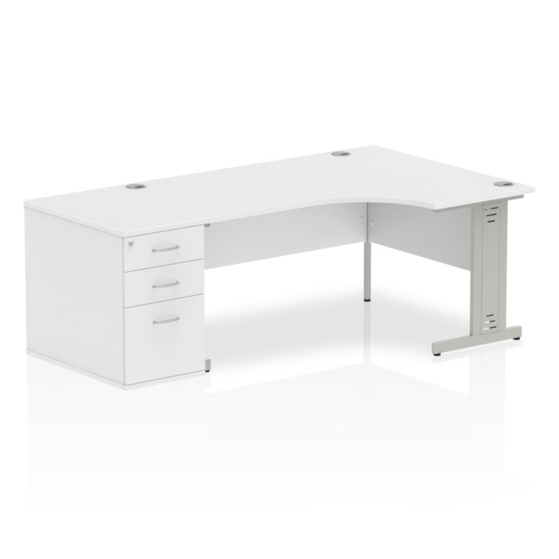 Surge 1600mm Cable Managed Right Crescent Desk Workstation - Image 35