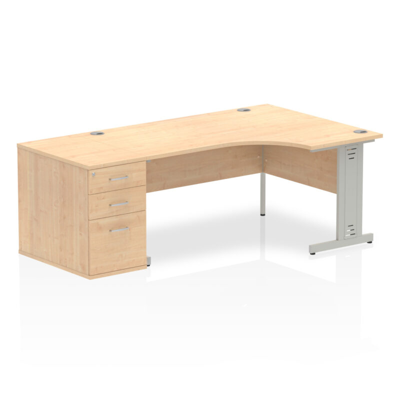 Surge 1600mm Cable Managed Right Crescent Desk Workstation - Image 17