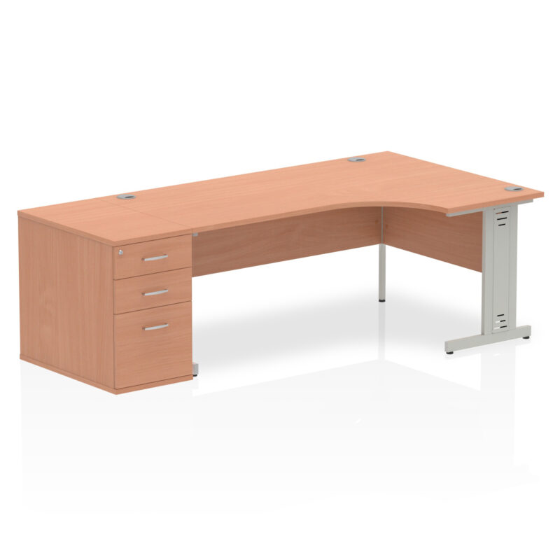 Surge 1800mm Cable Managed Right Crescent Desk Workstation - Image 5