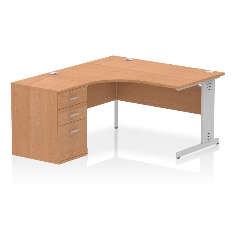Surge 1400mm Cable Managed Left Crescent Desk Workstation - Image 35