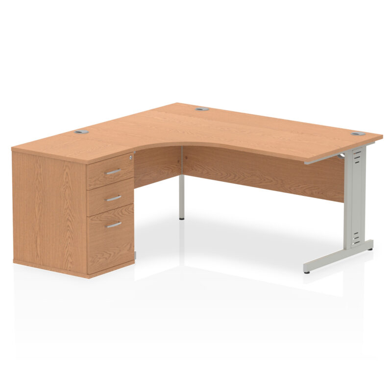 Surge 1600mm Cable Managed Left Crescent Desk Workstation - Image 19