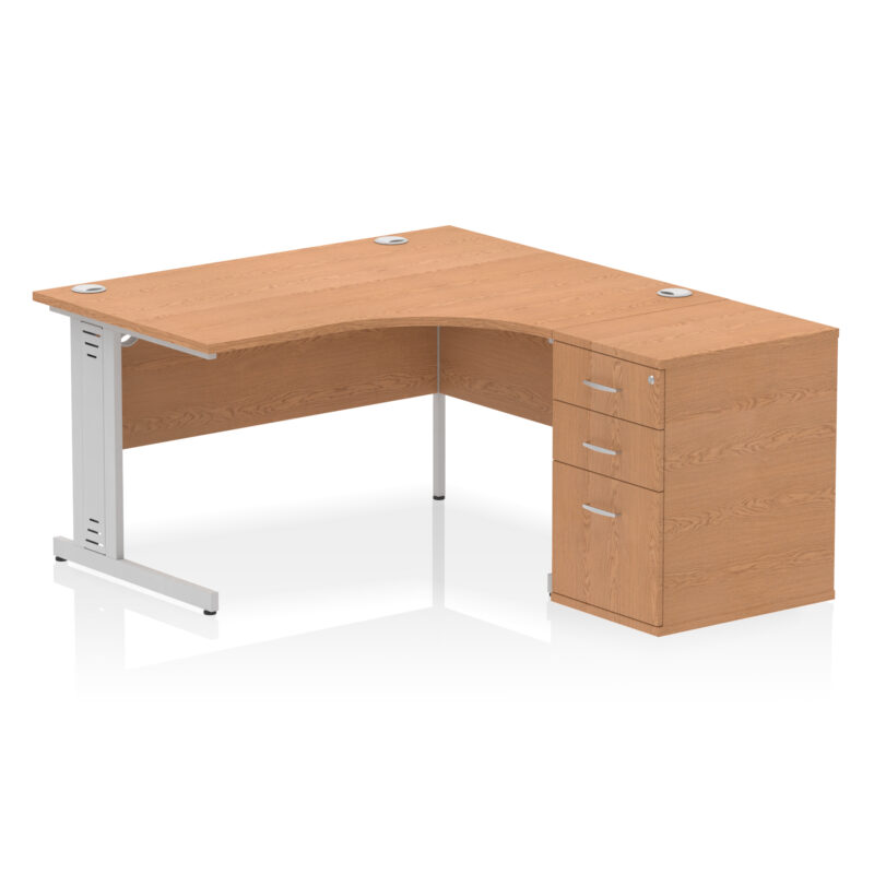 Surge 1400mm Cable Managed Right Crescent Desk Workstation - Image 35