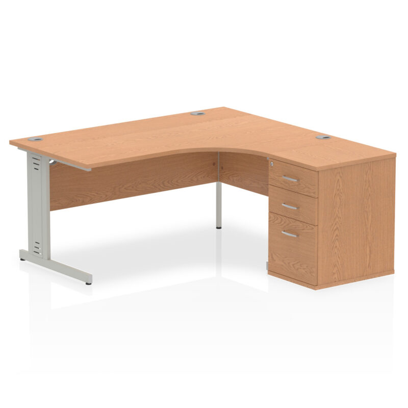 Surge 1600mm Cable Managed Right Crescent Desk Workstation - Image 20